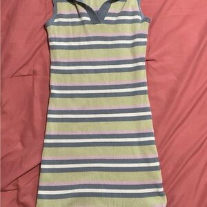 Hippie Rose Multicolor Striped Mini Dress